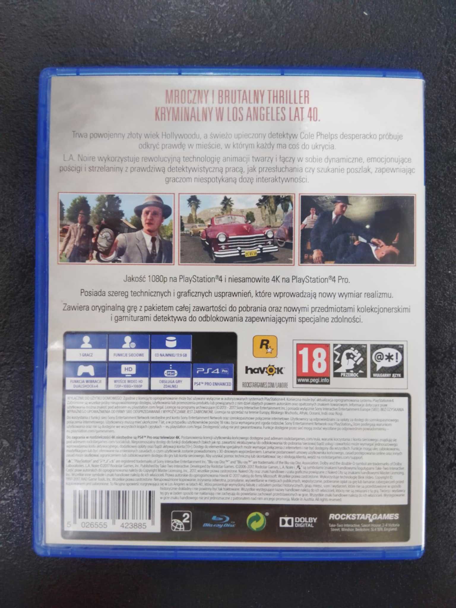 L.A. Noire PS4 Angielska wersja gry ale Polska okładka