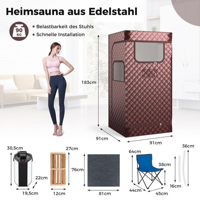 Duza przenosna sauna parowa do domu z generatorem pary i akcesoriami
