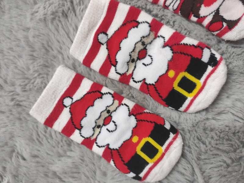 2 x świąteczne skarpetki na święta RENIFER i MIKOŁAJ