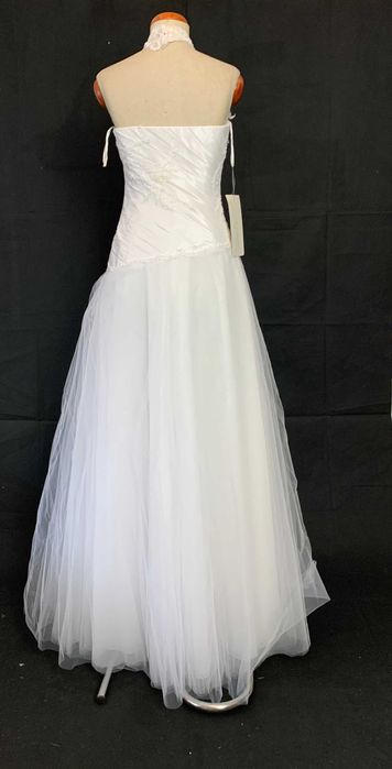 Nowa suknia ślubna z metką księżniczka tiulowa 38 M brokatowa halter