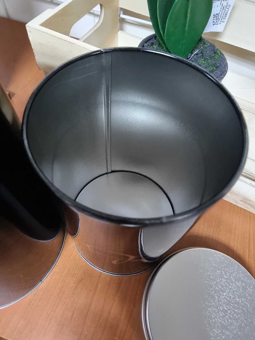 Puszka kuchenna metalowa czarna metalowe puszki metalowe czarne mąkę