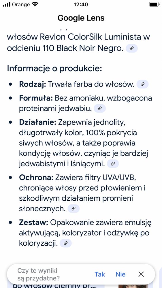 Czarna farba Revlon bez amoniaku z jedeabiem 110