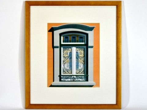 Maluda, quadro com litogravura colorida, motivo As janelas de Maluda