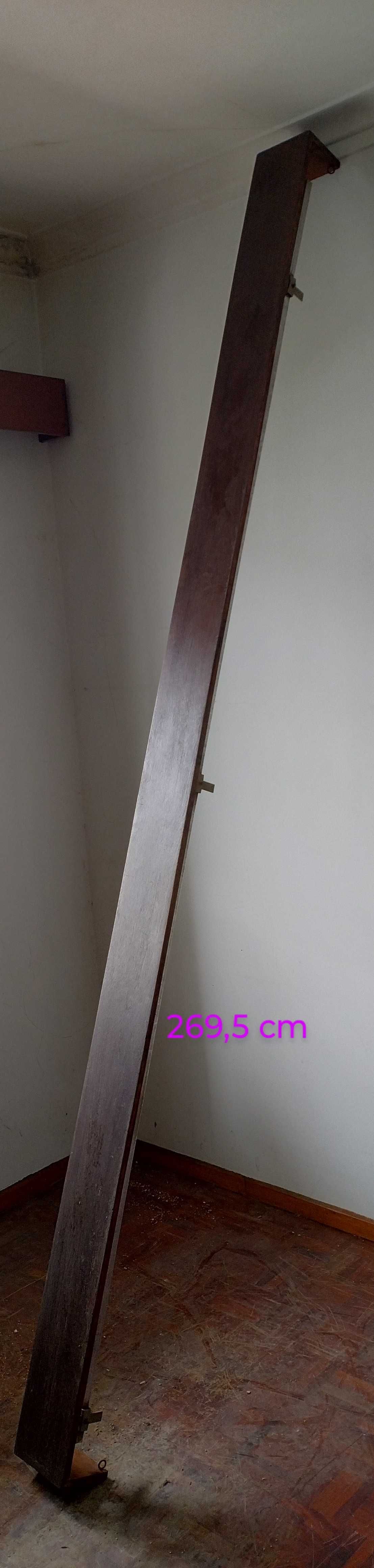 Calha para cortinado com face de madeira