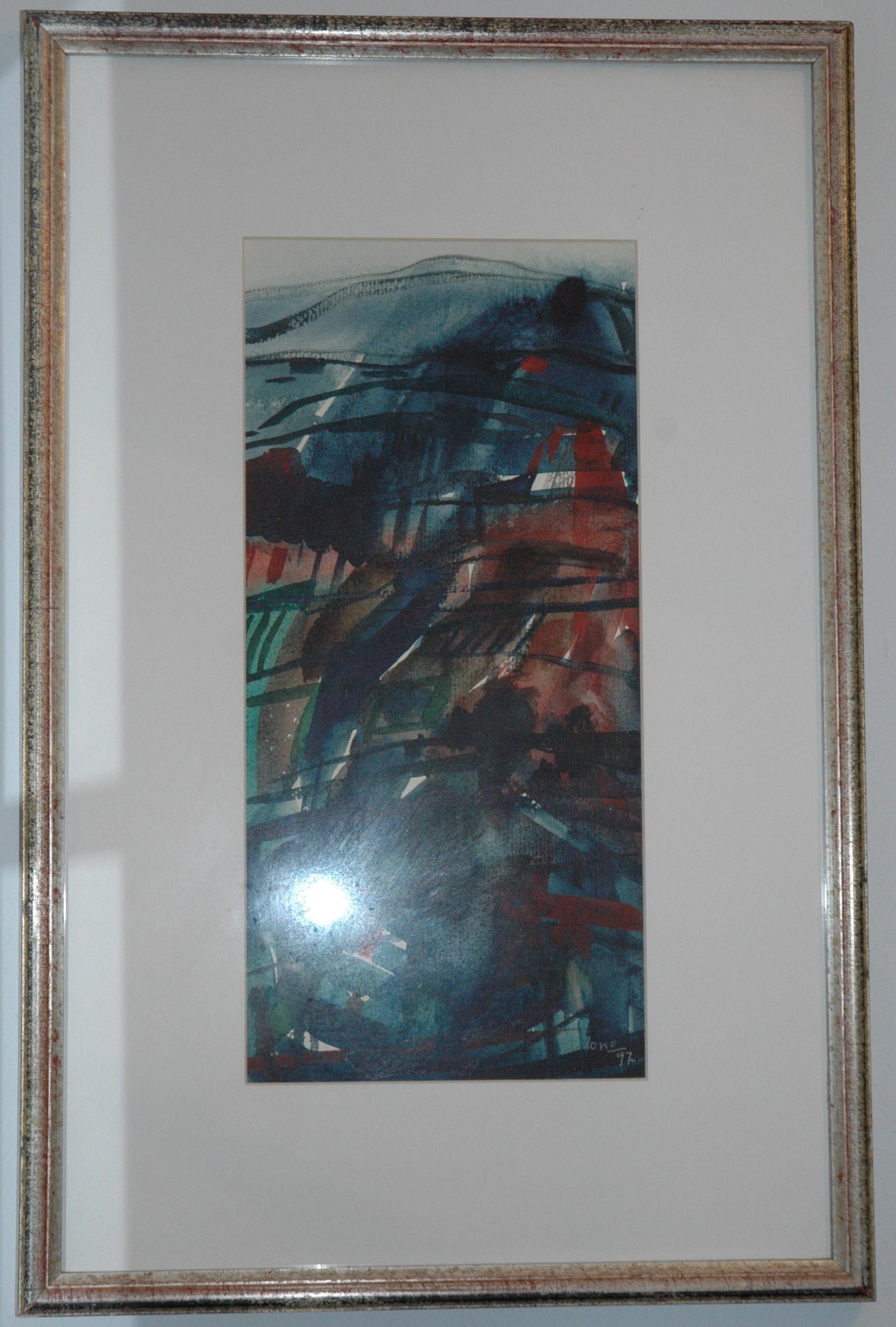 Quadro original aguarela em palpel c/ moldura dourada de Jaime Isidoro