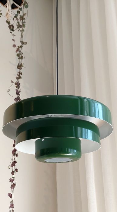 Nowa duża metalowa lampa wisząca butelkowa zielony klosz loft retro