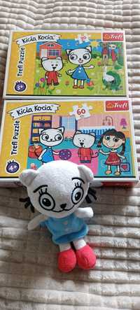 Kicia Kocia puzzle z maskotka zestaw plus gratis