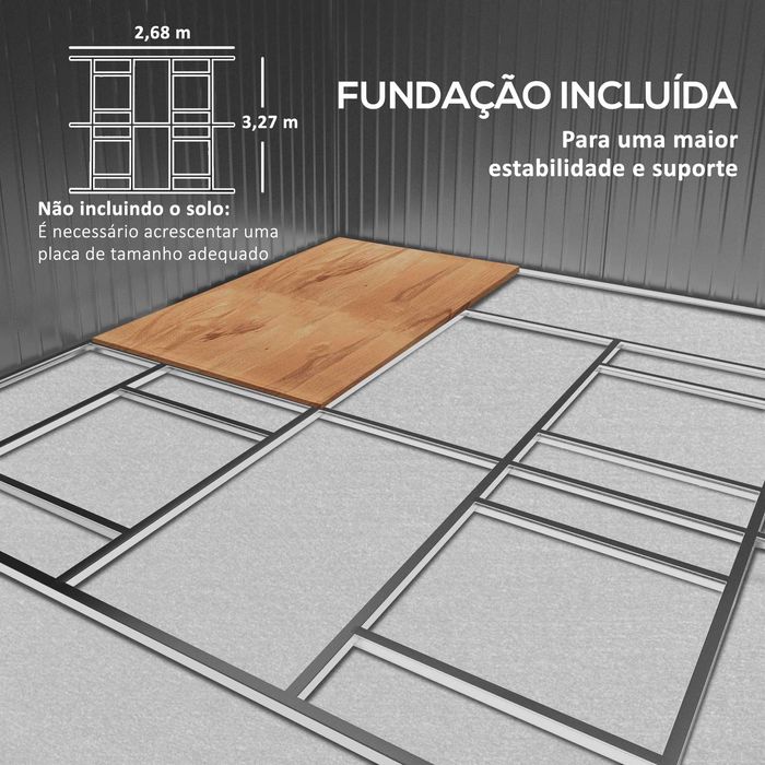 Abrigo de Jardim Metálico 12,4m² Branco 340x386x200cm NOVO