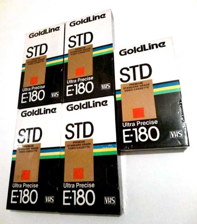 5x Cassetes GoldLine VHS E-180 STD Ultra Precise