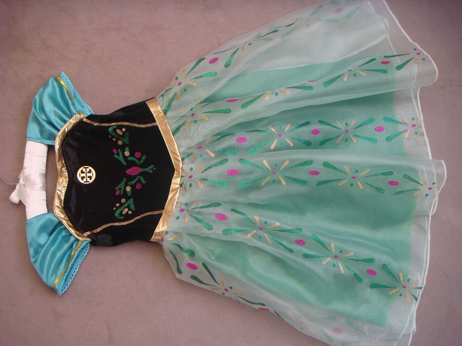 PIĘKNY strój przebranie księżniczka Anna kraina lodu frozen 116 / 122