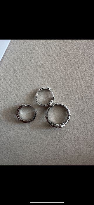 Сережки та каблучка кольцо серьги Bvlgari Булгари  біле золото .
