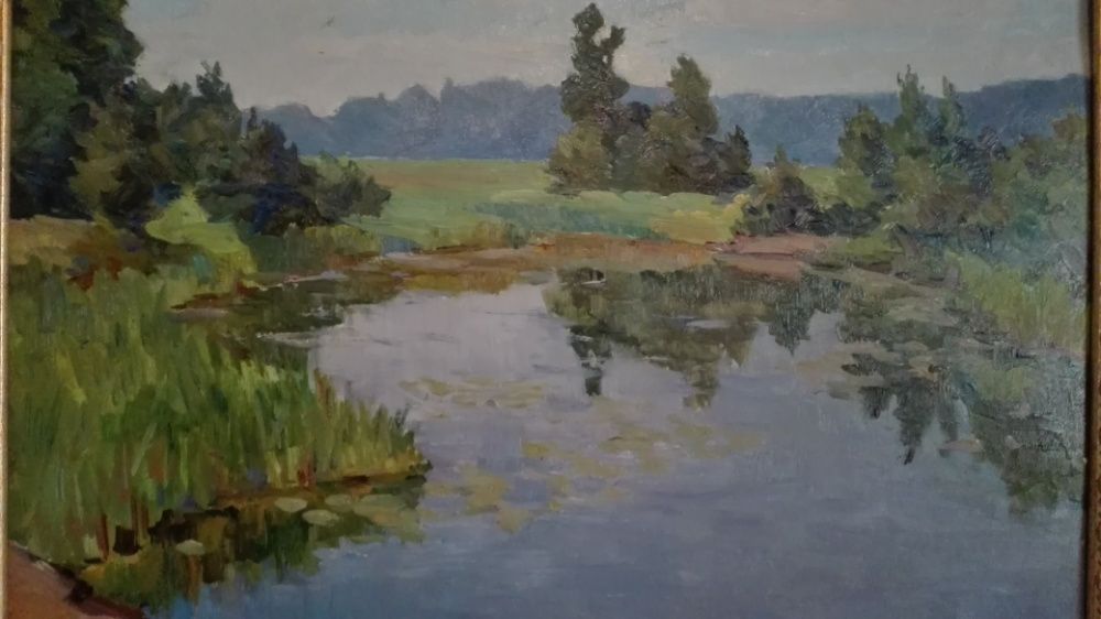 Петр Евлампиевич Сабадыш (1908-1994) пейзаж с прудом