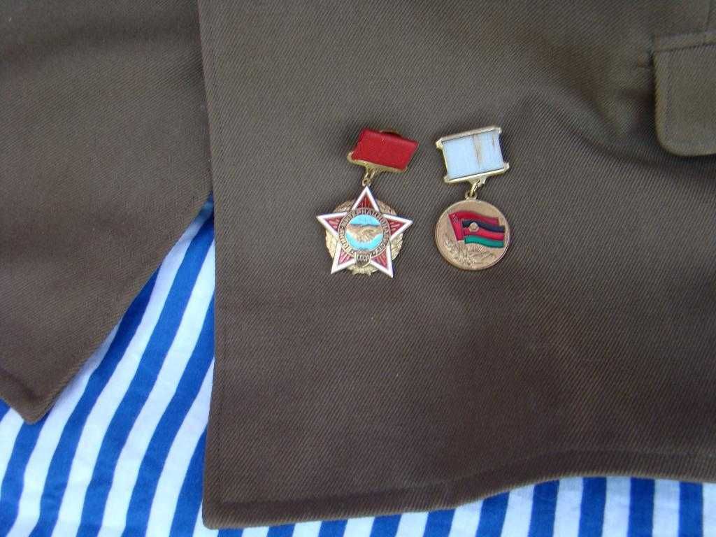 Дембельский китель, берет, тельняшка рядового ВДВ ВС СССР (афганец).