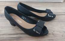 Buty na niskim słupku eleganckie r.36