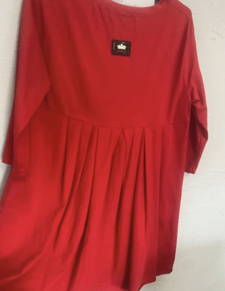 Czerwona italy sukienka tunika ciąża bluzka oversize czerwona l
