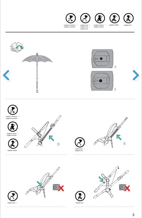 Bugaboo parasol parasolka Soft PInk