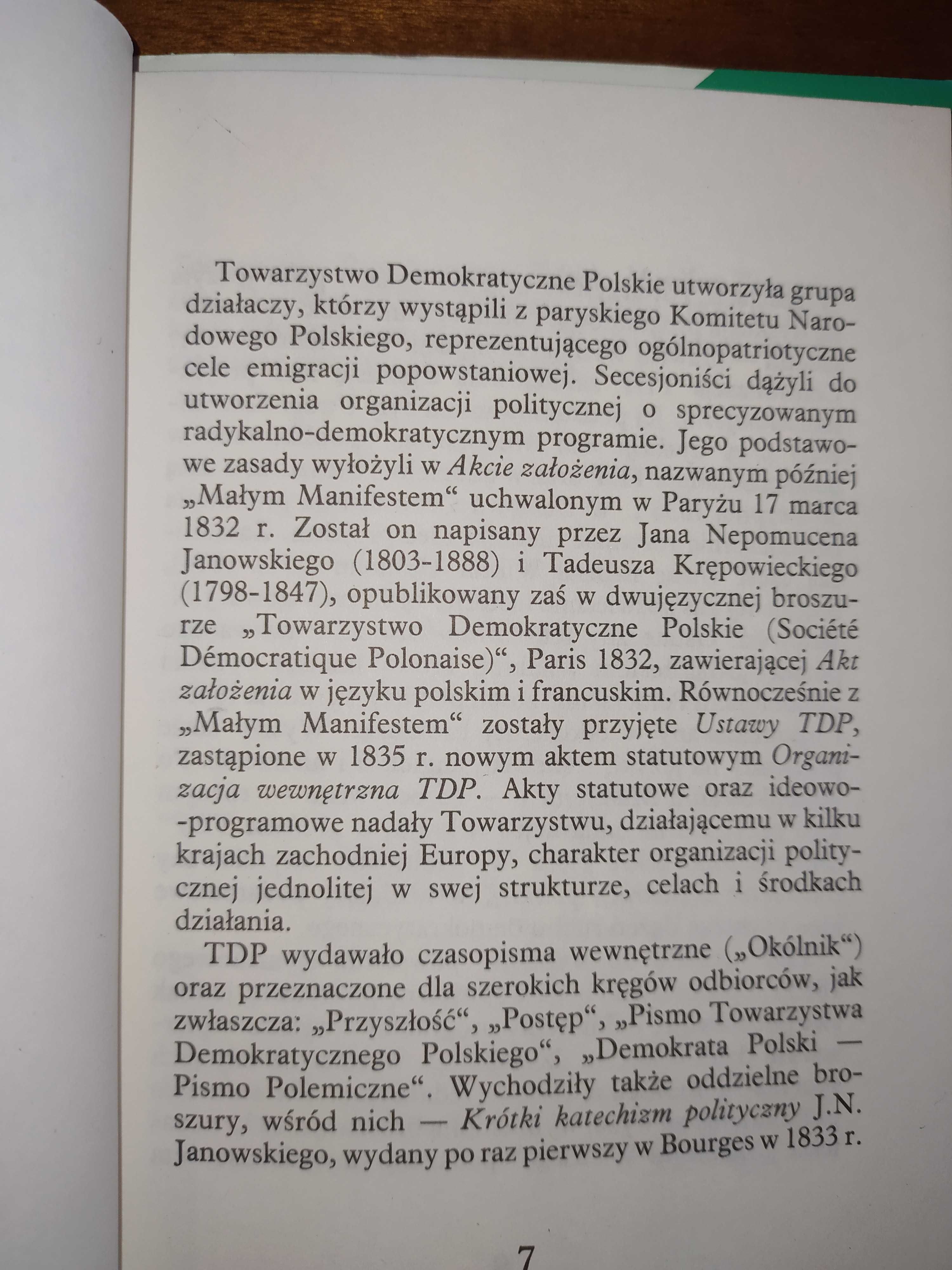 "Towarzystwo Demokratyczne Polskie. Akt założenia. Manifest wielki"