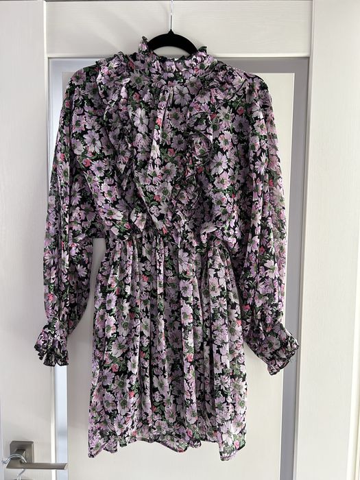 Сукня zara шифонова в квітковий принт