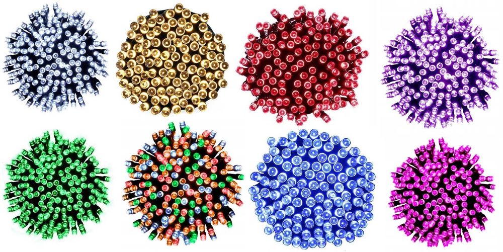 Lampki choinkowe 500led 35m kolorowe białe zimne ciepłe zielone różowe