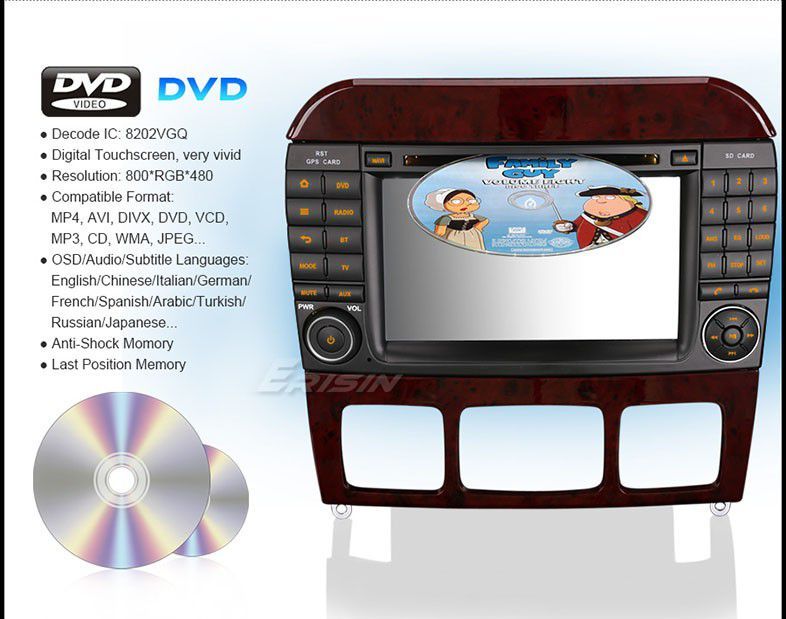 Auto-radio android 14 64GB Mercedes CLASSE S CL W220 W215 Octacore