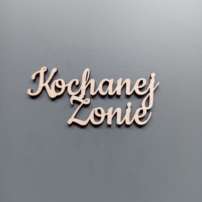 Napis Kochanej Żonie ze sklejki 10 szt. Scrapki pik