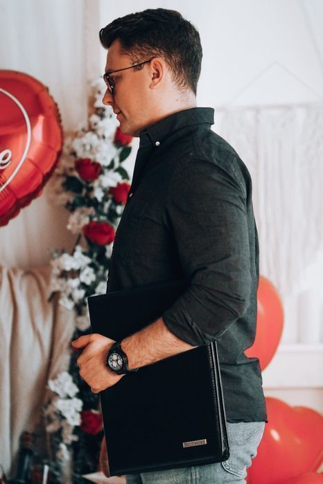 Beltimore granatowy męski biwuar aktówka teczka organizer handlowca