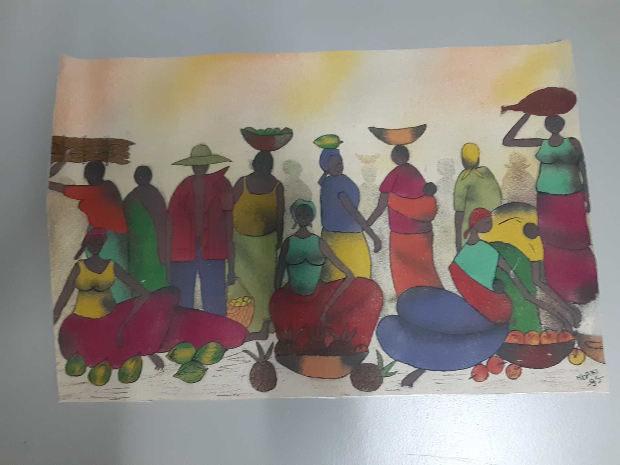 Vendo 8 TELAS pintadas à mão com motivos Africanos