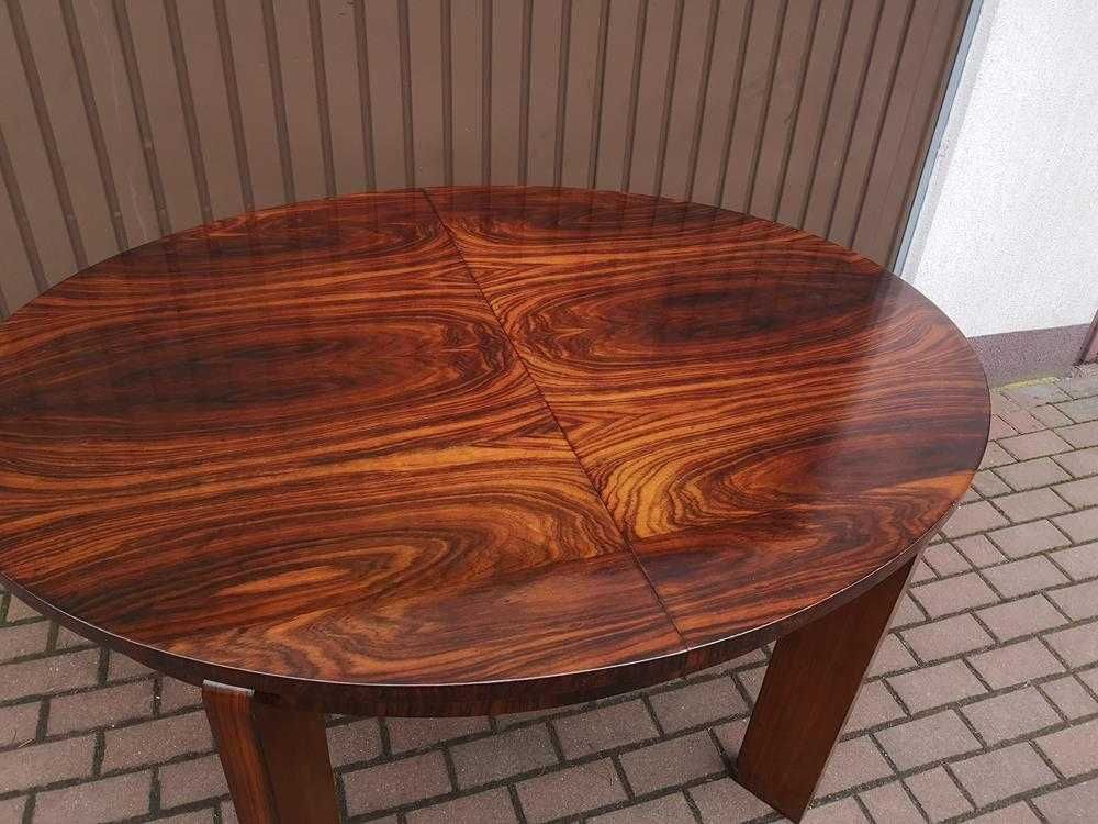 Stół Owalny ART-DECO Palisander Rozkładany Stary Antyk Po Renowacji