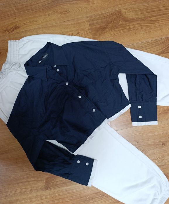 Котонова сорочка укорочена,M,Zara