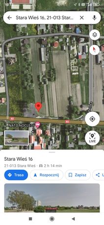 Działka inwestycyjną Stara Wieś, Puchaczów trasa Lublin-Włodawa