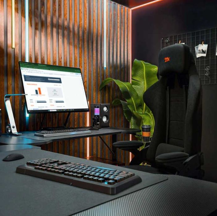 Regulowane Biurko Gamingowe 120x60cm e-sports Czarne Dla Gracza OKAZJA