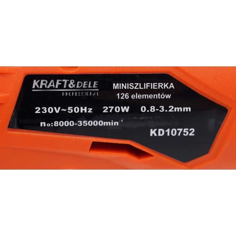 KRAFT&DELE Mini Szlifierka Do Szlifowania 270W Wielofunkcyjna 126 El.