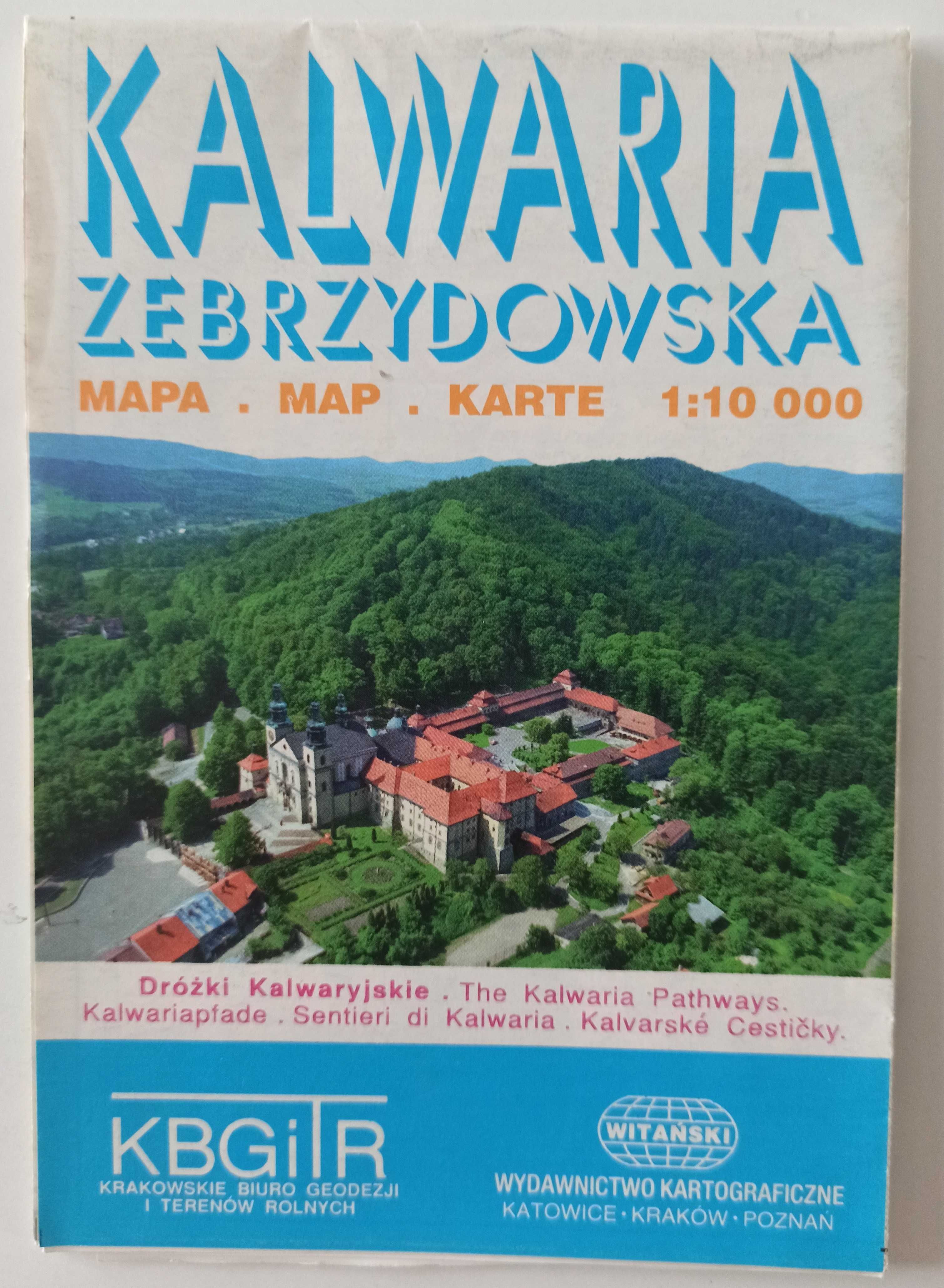 Kalwaria Zebrzydowska stara mapa KBGiTR 1993 Dróżki kalwaryjskie