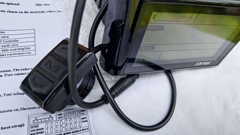 Wyświetlacz LCD SW900 rower elektryczny, 24V36V48V60V Nowy sprawny