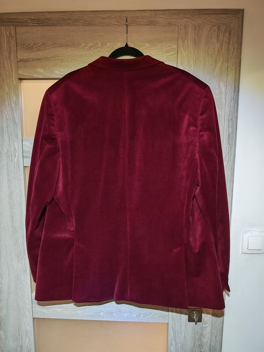 Piękna Aksamitna Marynarka Bordo z pokrowcem