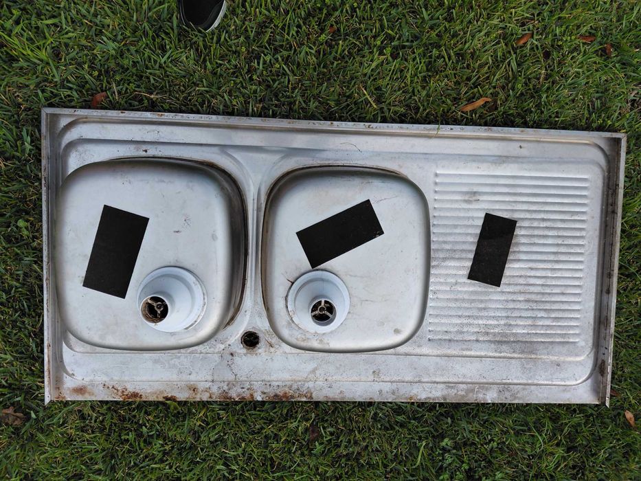 Pia dupla inox usada bom preço.