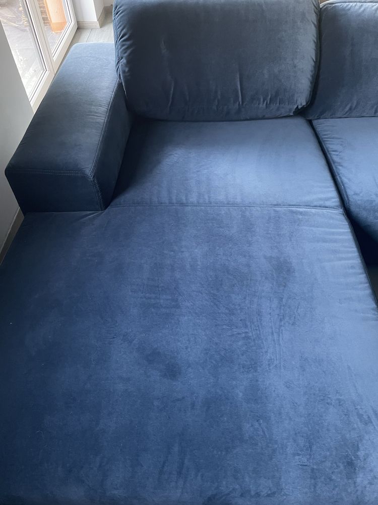 Narożnik L kanapa granatowa Almidecor kobaltowa duża stan idealny