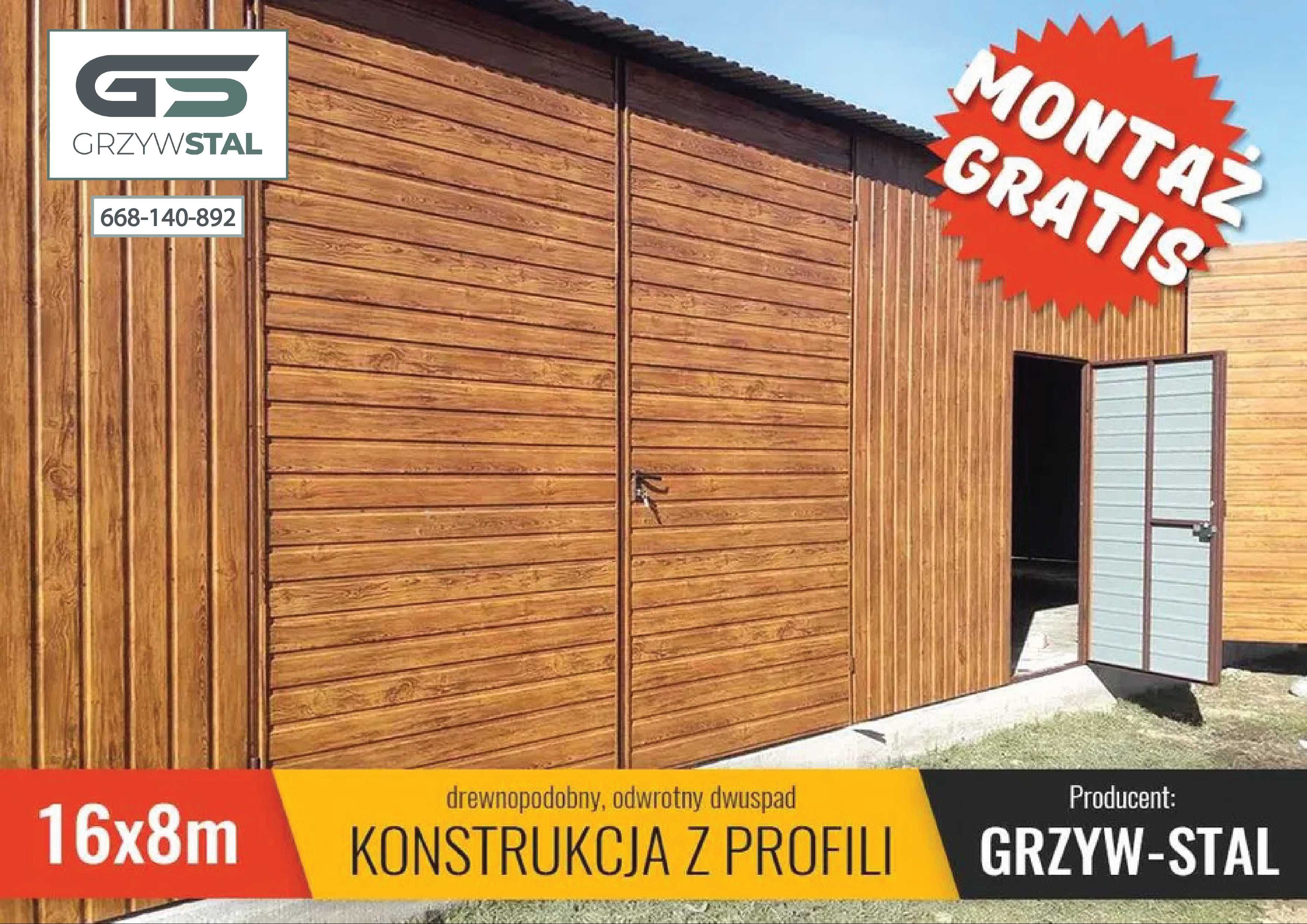 GARAŻ BLASZANY Złoty Dąb -Garaże Blaszane -Magazyn Rolniczy -GRZYWSTAL
