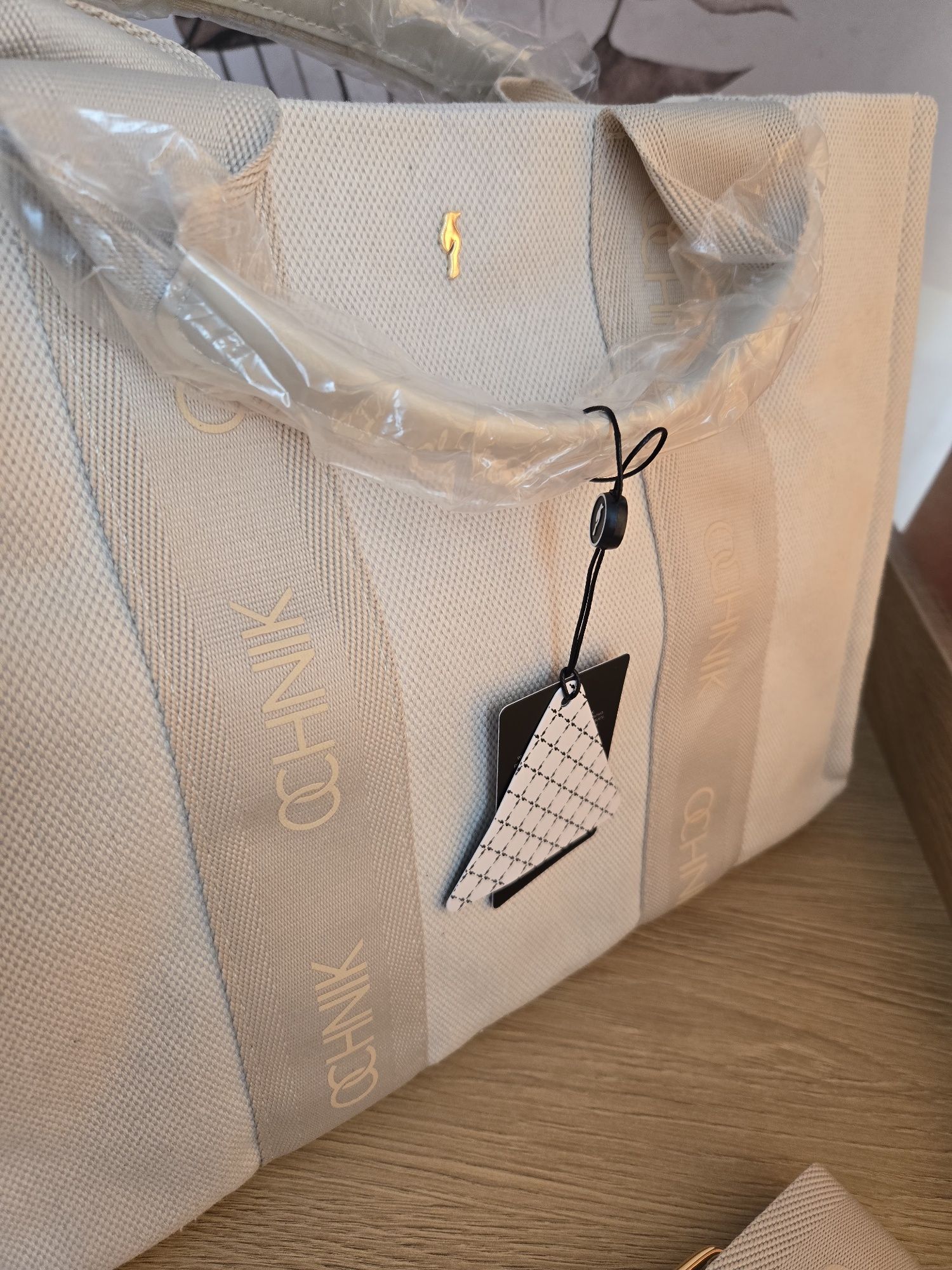 Torebka Ochnik shopper nowość beżowa