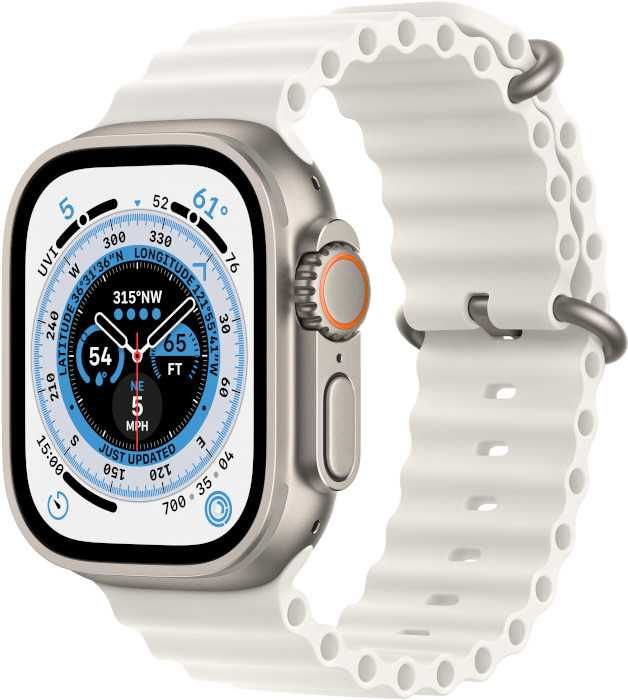 Apple Watch Ultra 1 gen. Titanium + opaska white ocean 49mm I iTop Wwa