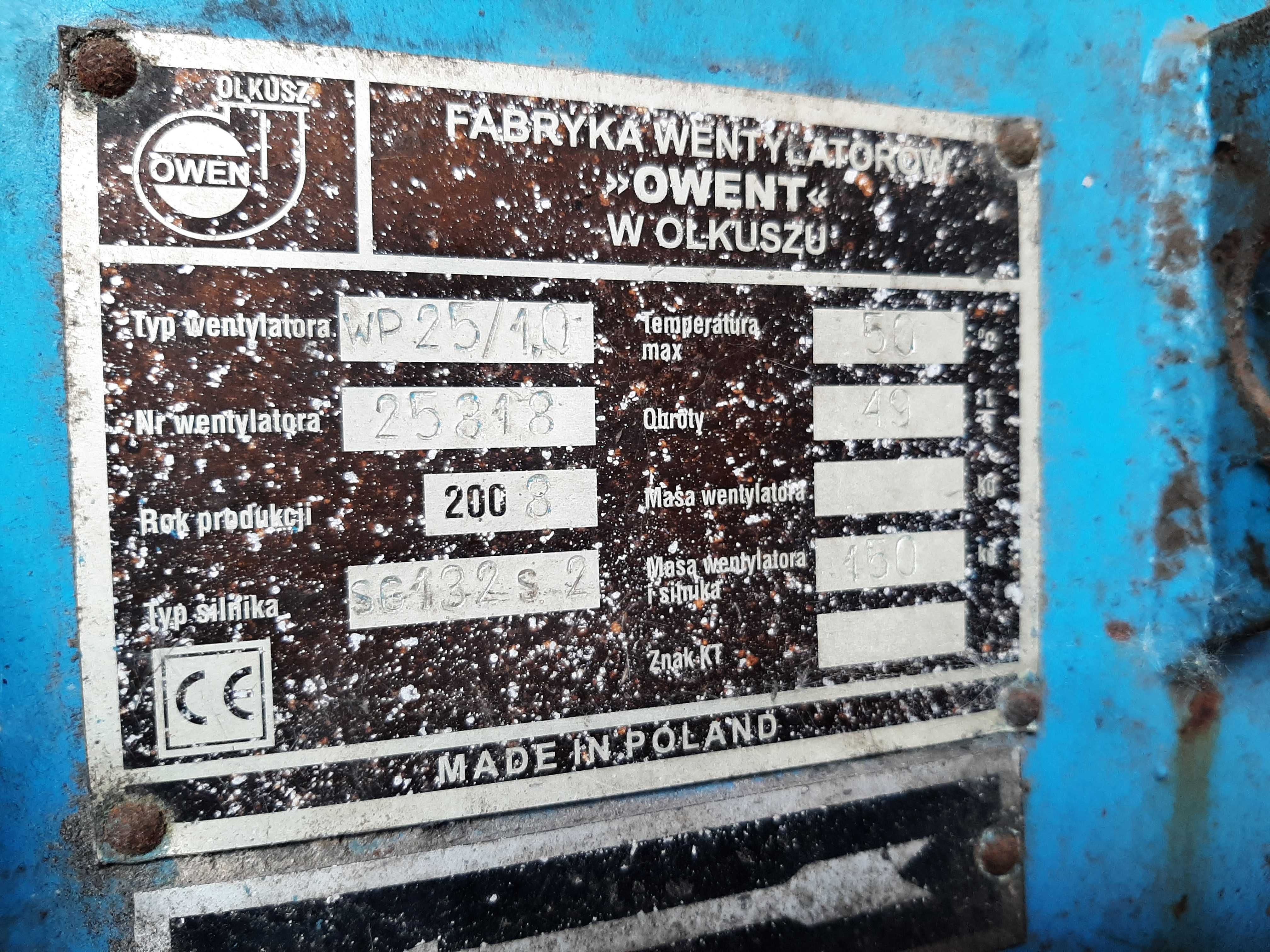 Wentylator promieniowy WP 25/1,0 z silnikiem 7,5kW