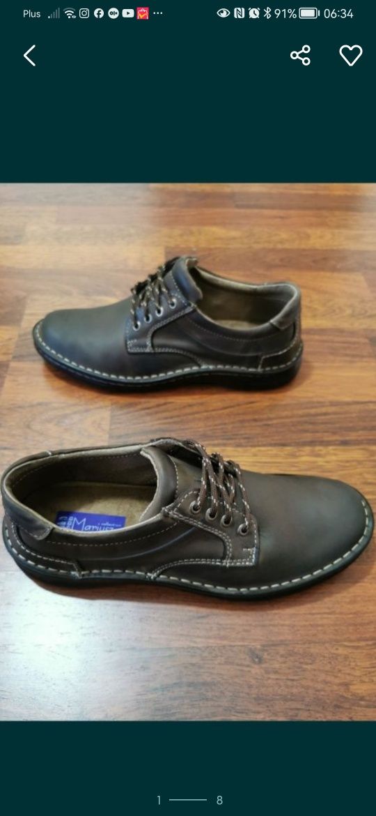Skórzane Buty Męskie Lekkie Wygodne Comfort 2*