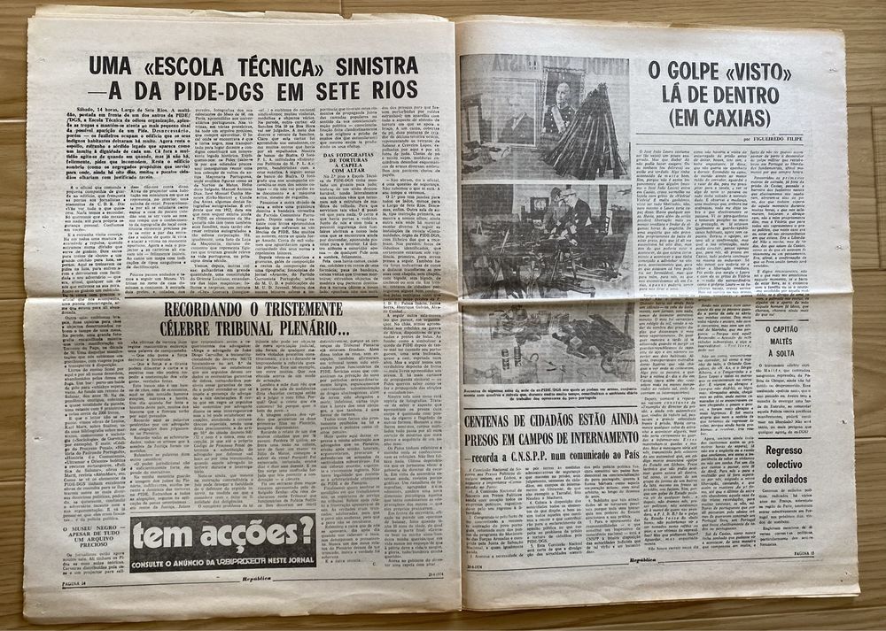 Jornal REPÚBLICA Dia 29 Abril 1974