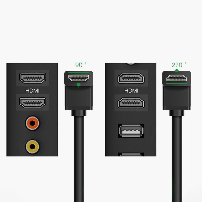 Kabel HDMI 90 stopni 4K Ugreen 2M Hdmi 1.4b Dźwięk