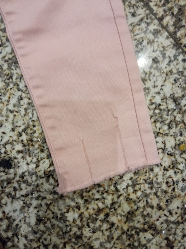 Calças de ganga cor de rosa