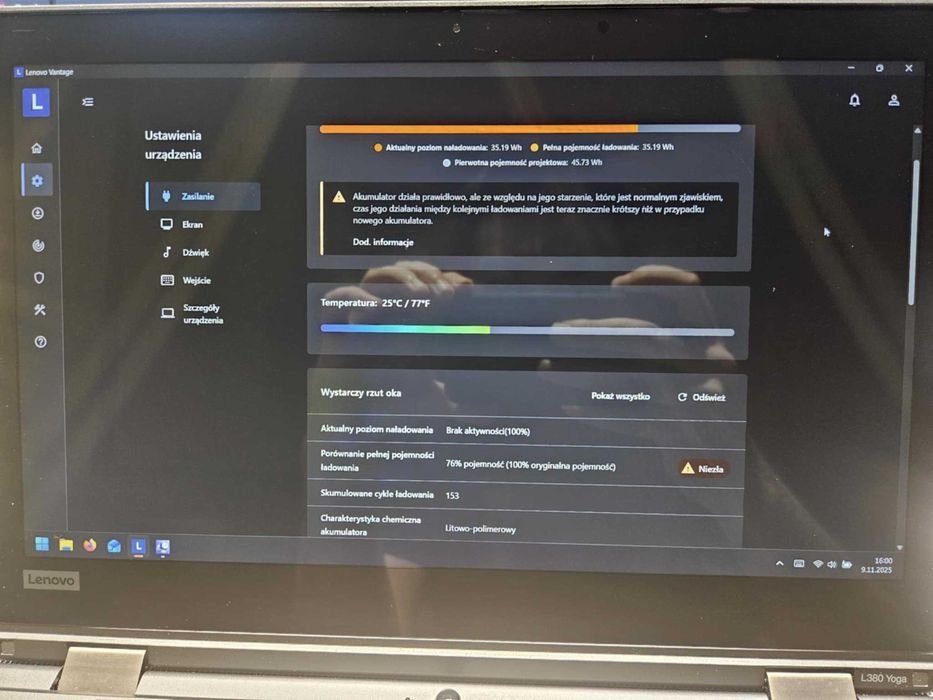 Lenovo yoga l380 i5-8250u 16gb ram 250gb dysk PTM7950 ŁADNY STAN
