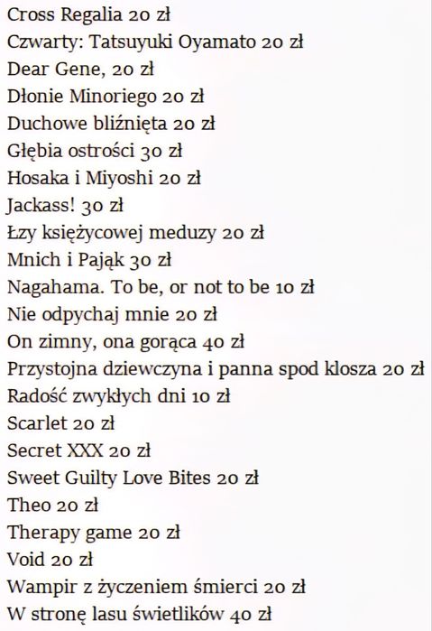 Manga mangi jednotomówki Waneko JW nowe/używane OPIS