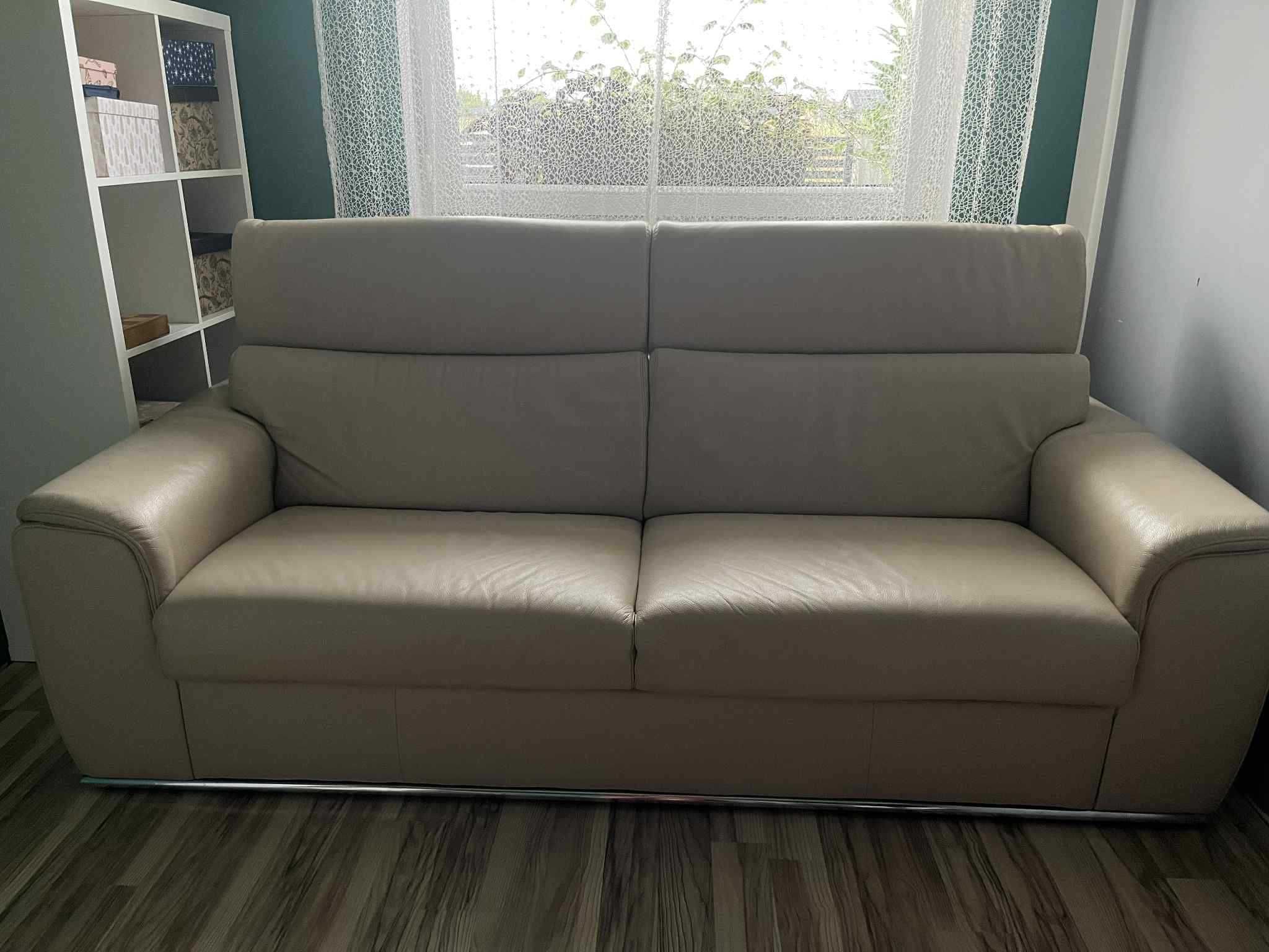 KLER wypoczynek  skórzany sofa kanapa rozkładana