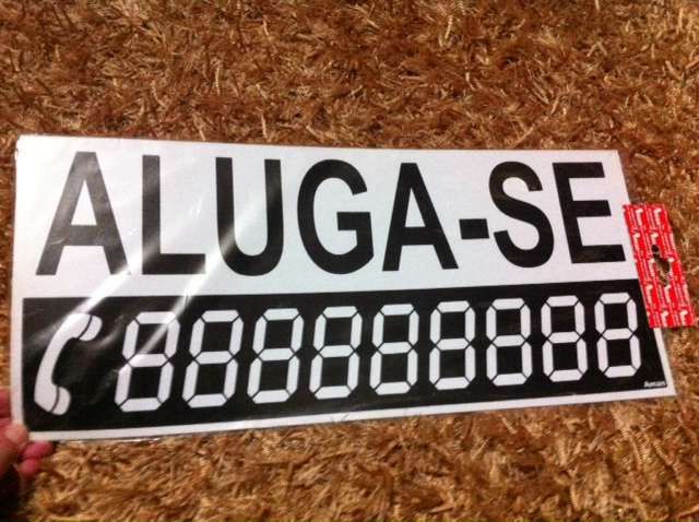 Placa Tabuleta: ALUGA-SE 45x20cm