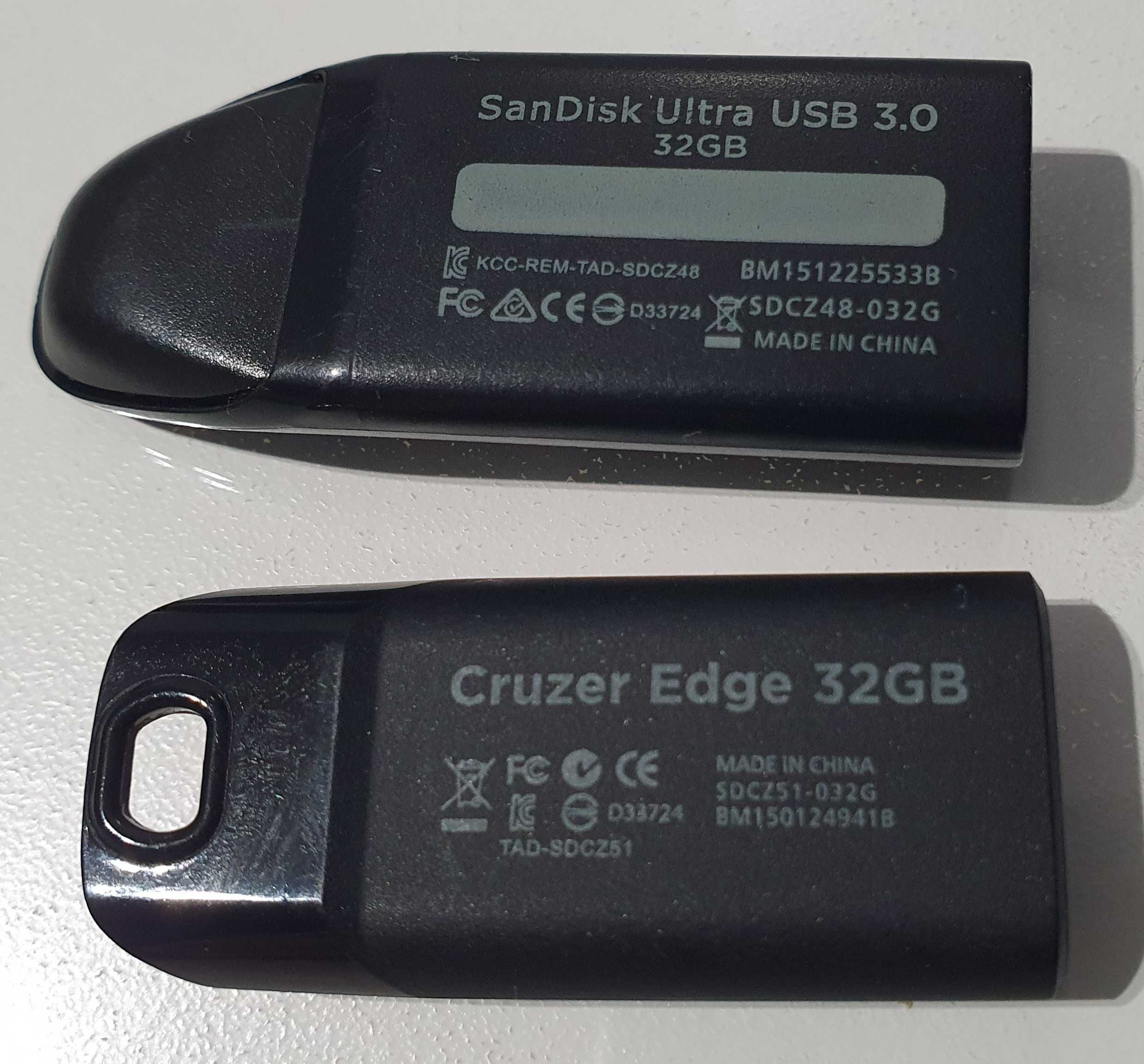 2 x Dysk Pendrive ssd Sandisk Ultra 32gb i Cruzer Edge 32gb = 64gb